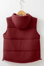Load image into Gallery viewer, Clay Zip-up Side Pockets Hooded Puffer Vest - Fashion Queen - 9
