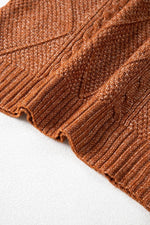 Load image into Gallery viewer, Coffee Cable Knit Drop Shoulder Loose Fit Sweater Dress - Fashion Queen - 18