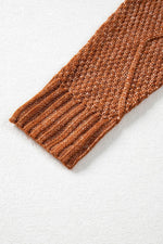 Load image into Gallery viewer, Coffee Cable Knit Drop Shoulder Loose Fit Sweater Dress - Fashion Queen - 21