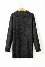 Load image into Gallery viewer, Coffee Cable Knit Drop Shoulder Loose Fit Sweater Dress - Fashion Queen - 29