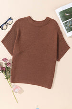 Load image into Gallery viewer, Coffee High Neck Short Bat Sleeve Sweater - Fashion Queen - 5