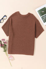 Load image into Gallery viewer, Coffee High Neck Short Bat Sleeve Sweater - Fashion Queen - 6