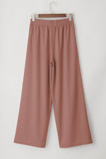 Load image into Gallery viewer, Coffee High Waisted Tie Front Side Pocket Wide Leg Flowy Casual Pants - Fashion Queen - 6