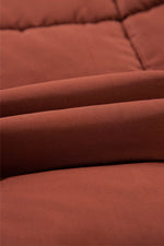 Load image into Gallery viewer, Coffee Quilted Puffer Stand Neck Zipped Mid-length Coat - Fashion Queen - 11