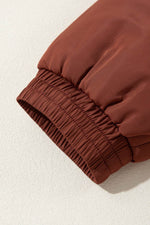 Load image into Gallery viewer, Coffee Quilted Puffer Stand Neck Zipped Mid-length Coat - Fashion Queen - 16