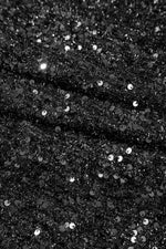 Load image into Gallery viewer, Color black Plus Size Bubble Sleeve V Neck Sequin Dress - Fashion Queen - 12