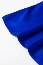 Load image into Gallery viewer, Dark Blue Asymmetric One Shoulder Bell Sleeve Satin Blouse - Fashion Queen - 8
