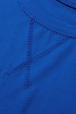 Load image into Gallery viewer, Dark Blue Longline Short Sleeve Side Slit Drop Shoulder Top - Fashion Queen - 12