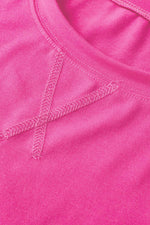 Load image into Gallery viewer, Dark Blue Longline Short Sleeve Side Slit Drop Shoulder Top - Fashion Queen - 21