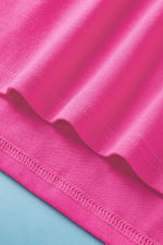 Load image into Gallery viewer, Dark Blue Longline Short Sleeve Side Slit Drop Shoulder Top - Fashion Queen - 22