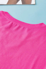 Load image into Gallery viewer, Dark Blue Longline Short Sleeve Side Slit Drop Shoulder Top - Fashion Queen - 23