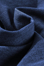 Load image into Gallery viewer, Dark Blue Smocked Ruffled Puff Sleeve V Neck Denim Blouse - Fashion Queen - 9