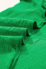 Load image into Gallery viewer, Dark Blue Textured Ruffled Sleeve Round Neck Top - Fashion Queen - 19