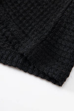 Load image into Gallery viewer, Dark Brown Waffle Knit Drop Shoulder Long Sleeve Top - Fashion Queen - 29