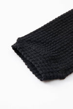 Load image into Gallery viewer, Dark Brown Waffle Knit Drop Shoulder Long Sleeve Top - Fashion Queen - 30