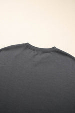 Load image into Gallery viewer, Dark Grey Drawstring Side Crewneck Tee and Loose Pants Set - Fashion Queen - 14