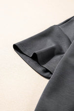 Load image into Gallery viewer, Dark Grey Drawstring Side Crewneck Tee and Loose Pants Set - Fashion Queen - 15