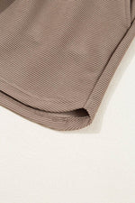 Load image into Gallery viewer, Dark Khaki Textured Short Sleeve Half Zip Drawstring Waist Romper - Fashion Queen - 18