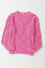 Load image into Gallery viewer, Dark Pink Colorful Spots Knitted V Neck Casual Sweater - Fashion Queen - 7