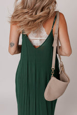 Load image into Gallery viewer, Duffel Green Spaghetti Straps Pocketed Slouchy Maxi Dress - Fashion Queen - 5
