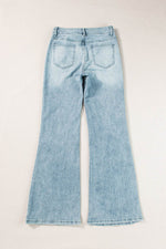 Load image into Gallery viewer, Dusk Blue Acid Wash Extra Wide Leg High Waist Long Jeans - Fashion Queen - 4