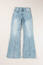 Load image into Gallery viewer, Dusk Blue Acid Wash Extra Wide Leg High Waist Long Jeans - Fashion Queen - 5