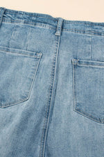 Load image into Gallery viewer, Dusk Blue Multi Buttons Medium Wash Straight Loose Leg Jeans - Fashion Queen - 11