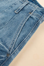 Load image into Gallery viewer, Dusk Blue Multi Buttons Medium Wash Straight Loose Leg Jeans - Fashion Queen - 9