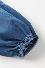 Load image into Gallery viewer, Dusk Blue Square Neck Side Pockets Loose Fit Denim Mini Dress - Fashion Queen - 22