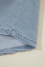 Load image into Gallery viewer, Dusk Blue Turn-down Collar Chambray Shirt - Fashion Queen - 16