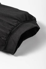 Load image into Gallery viewer, Fern Green Notched Neck Pleated Puff Sleeve Shift T-shirt Dress - Fashion Queen - 26