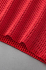 Load image into Gallery viewer, Fiery Red Colorblock Edge Ribbed Knit U Neck Tank Top - Fashion Queen - 20