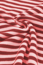 Load image into Gallery viewer, Fiery Red Contrast Trimmed Striped Drop Shoulder Sweater - Fashion Queen - 21