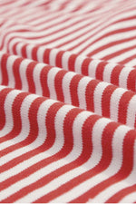 Load image into Gallery viewer, Fiery Red Contrast Trimmed Striped Drop Shoulder Sweater - Fashion Queen - 27