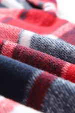 Load image into Gallery viewer, Fiery Red Hooded Plaid Button Front Shacket - Fashion Queen - 13