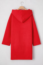 Load image into Gallery viewer, Fiery Red Solid Color Casual Zip up Hooded Coat - Fashion Queen - 11