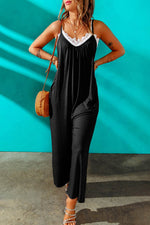 Load image into Gallery viewer, Fiery Red Spaghetti Straps Wide Leg Pocketed Jumpsuits - Fashion Queen - 23