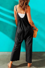 Load image into Gallery viewer, Fiery Red Spaghetti Straps Wide Leg Pocketed Jumpsuits - Fashion Queen - 24