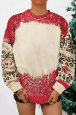 Load image into Gallery viewer, Fiery Red Tie Dye Leopard Drop Shoulder Sweatshirt - Fashion Queen - 3