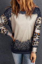 Load image into Gallery viewer, Fiery Red Tie Dye Leopard Drop Shoulder Sweatshirt - Fashion Queen - 4