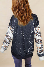 Load image into Gallery viewer, Fiery Red Tie Dye Leopard Drop Shoulder Sweatshirt - Fashion Queen - 5