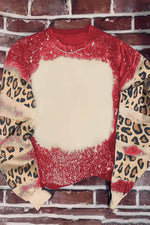 Load image into Gallery viewer, Fiery Red Tie Dye Leopard Drop Shoulder Sweatshirt - Fashion Queen - 7