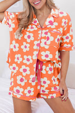 Load image into Gallery viewer, Flower Print Short Sleeve Shirt Pajamas Set - Fashion Queen - 10