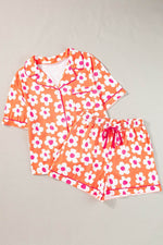 Load image into Gallery viewer, Flower Print Short Sleeve Shirt Pajamas Set - Fashion Queen - 12
