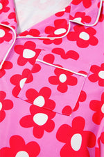 Load image into Gallery viewer, Flower Print Short Sleeve Shirt Pajamas Set - Fashion Queen - 14