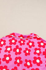 Load image into Gallery viewer, Flower Print Short Sleeve Shirt Pajamas Set - Fashion Queen - 16