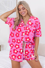 Load image into Gallery viewer, Flower Print Short Sleeve Shirt Pajamas Set - Fashion Queen - 2