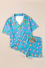 Load image into Gallery viewer, Flower Print Short Sleeve Shirt Pajamas Set - Fashion Queen - 6