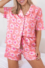 Load image into Gallery viewer, Flower Print Short Sleeve Shirt Pajamas Set - Fashion Queen - 7