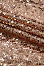 Load image into Gallery viewer, Gold Sequined Long Sleeve Cutout Back Mini Dress - Fashion Queen - 14